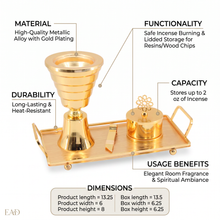 Luxury Gold Tiered Mabkhara Bakhoor Incense Burner Set with Storage Jar, Tongs & Tray