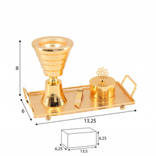 Luxury Gold Tiered Mabkhara Bakhoor Incense Burner Set with Storage Jar, Tongs & Tray