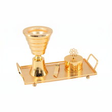 Luxury Gold Tiered Mabkhara Bakhoor Incense Burner Set with Storage Jar, Tongs & Tray