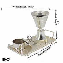 Ribbed Chalice Silver Bakhoor Incense Burner Set with Rectangular Tray