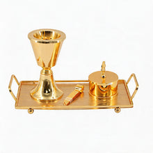 Luxury Gold Tapered Mabkhara Bakhoor Incense Burner Set with Storage Jar, Tongs & Tray