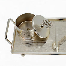 Flared Chalice Silver Bakhoor Incense Burner Set with Polished Tray