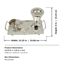 Flared Chalice Silver Bakhoor Incense Burner Set with Polished Tray