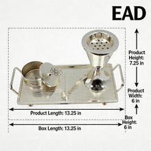 Flared Chalice Silver Bakhoor Incense Burner Set with Polished Tray