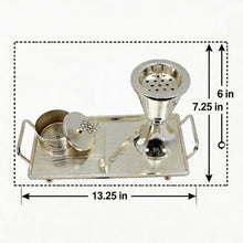 Flared Chalice Silver Bakhoor Incense Burner Set with Polished Tray