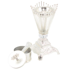 Luxury Silver Mabkhara Bakhoor Incense Burner Set with Storage Jar & Tray