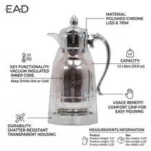 Oasis Elegance Thermal Silver Vacuum Flask 1L