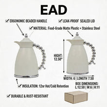 White Arabic Coffee & Tea Dallah Set with Silver Beaded Handle - 0.7L & 1L (2-Piece Set)