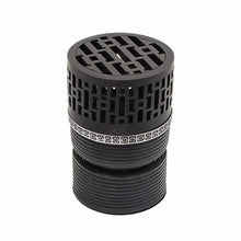 Geometric Cylindrical Incense Burner with Gold Accent Band - Black-Silver