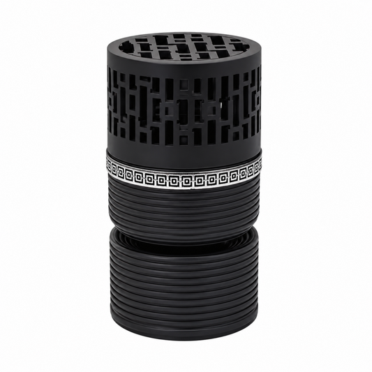 Geometric Cylindrical Incense Burner – Black & Silver Modern Decorative Bakhoor Burner, 3 x 3 x 5.25 in