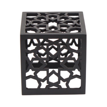 Geometric Incense Burner with Gold Bowl – Black Cube