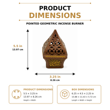 Ornate Pyramid Incense Burner with Arabic Calligraphy Base - Light Brown