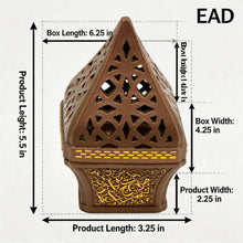 Ornate Pyramid Incense Burner with Arabic Calligraphy Base - Light Brown