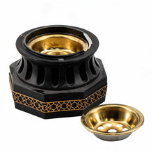 Luxury Slitted Dome Incense Burner - Black-Gold