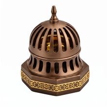 Luxury Slitted Dome Incense Burner - Light Brown