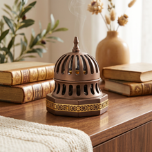 Luxury Slitted Dome Incense Burner - Light Brown
