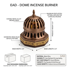 Luxury Slitted Dome Incense Burner - Light Brown