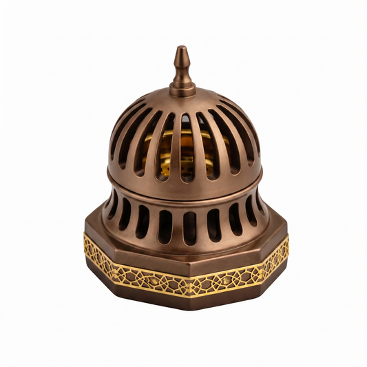 Luxury Slitted Dome Incense Burner - Light Brown
