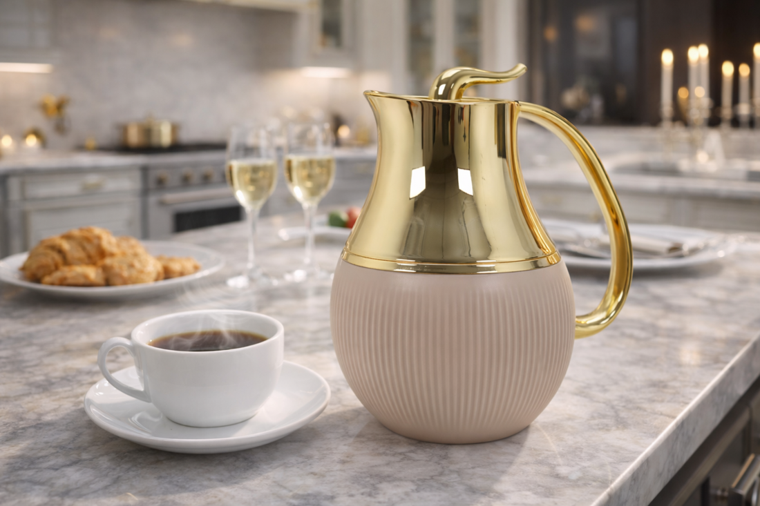 Royal Ivory & Gold Thermal Flask Jug 1L