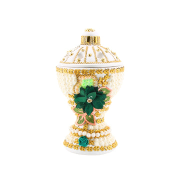 Large White-Gold Traditional Clay Incense Burner | www.eladhamdist.com