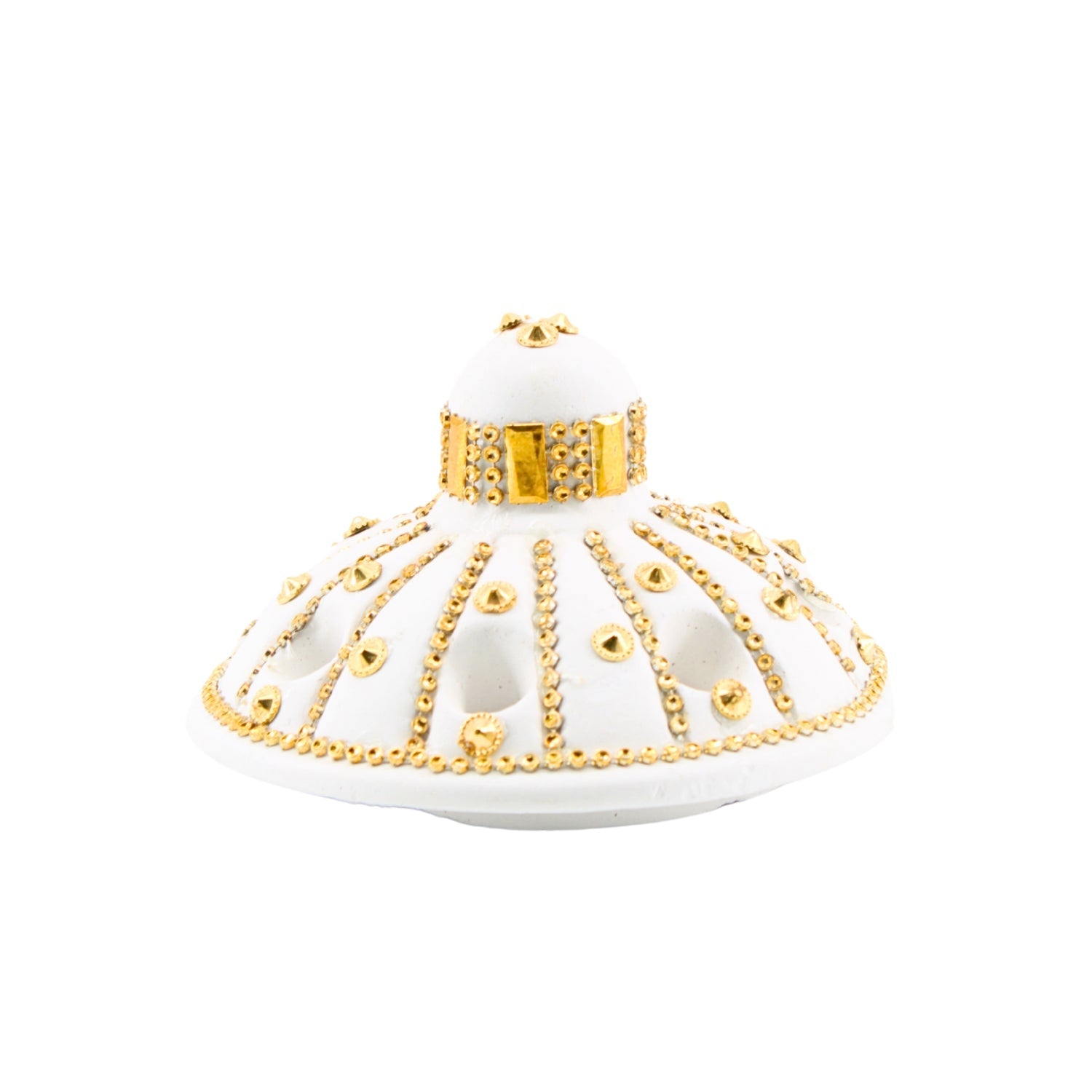 Large White-Gold Traditional Clay Incense Burner | www.eladhamdist.com