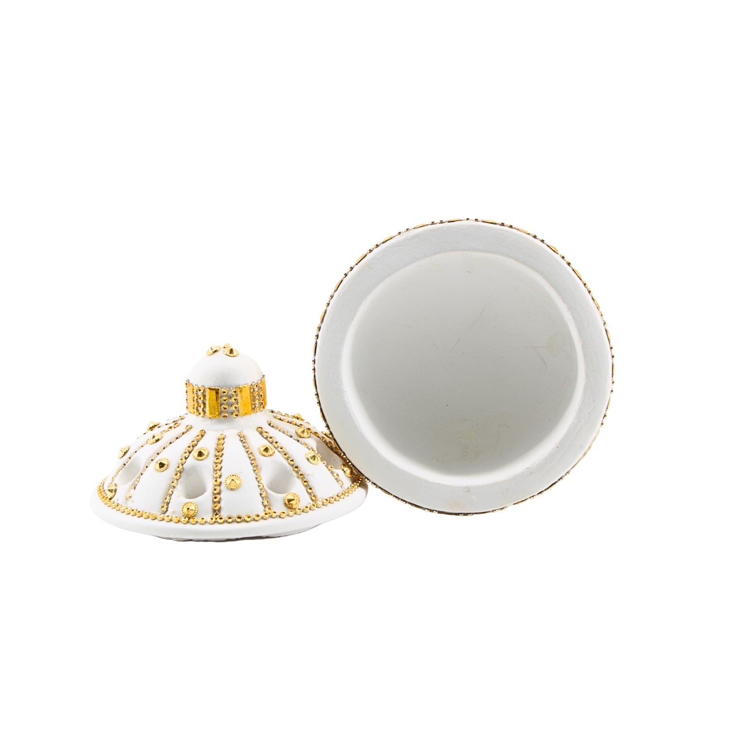 Large White-Gold Traditional Clay Incense Burner | www.eladhamdist.com