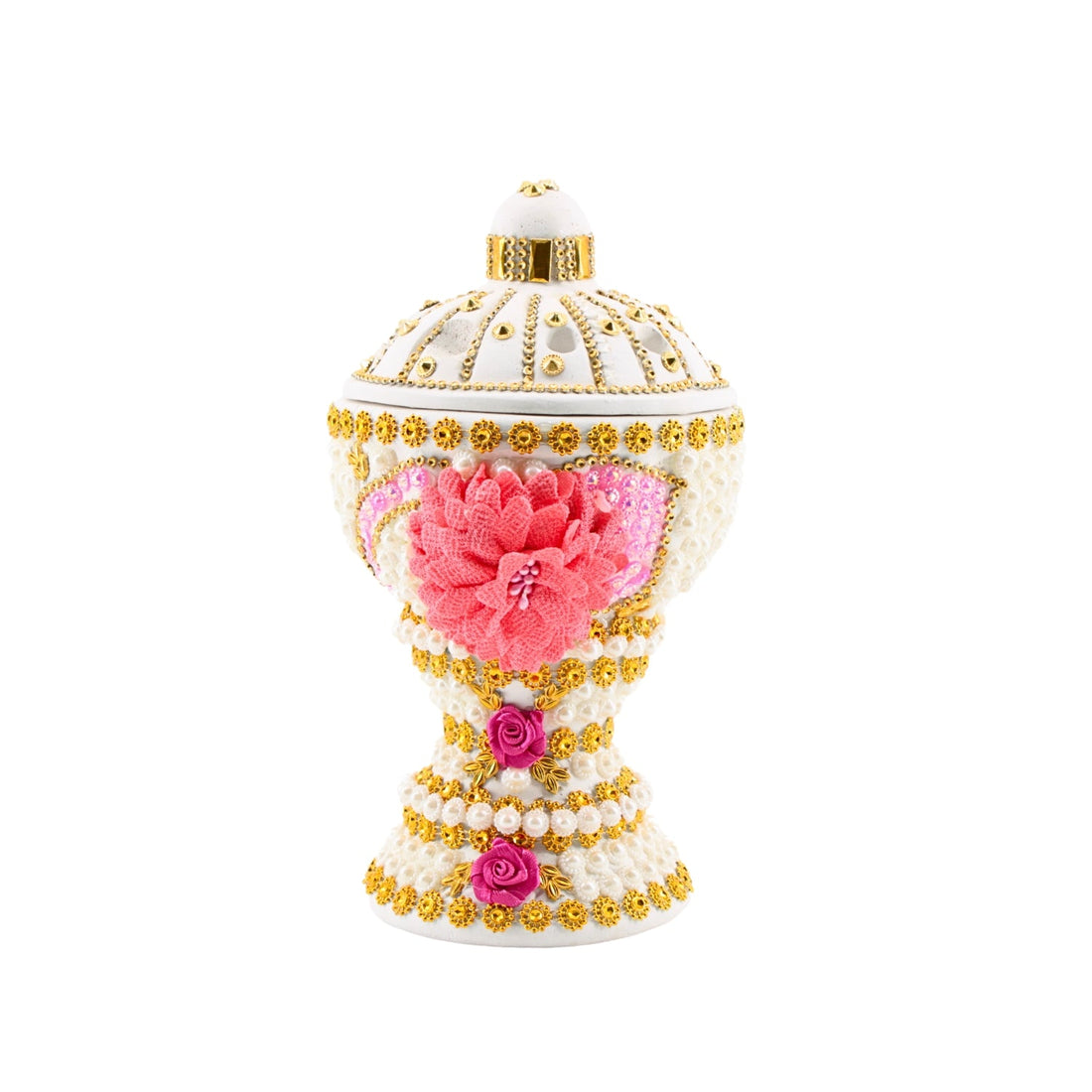 Large White-Gold Traditional Clay Incense Burner | www.eladhamdist.com