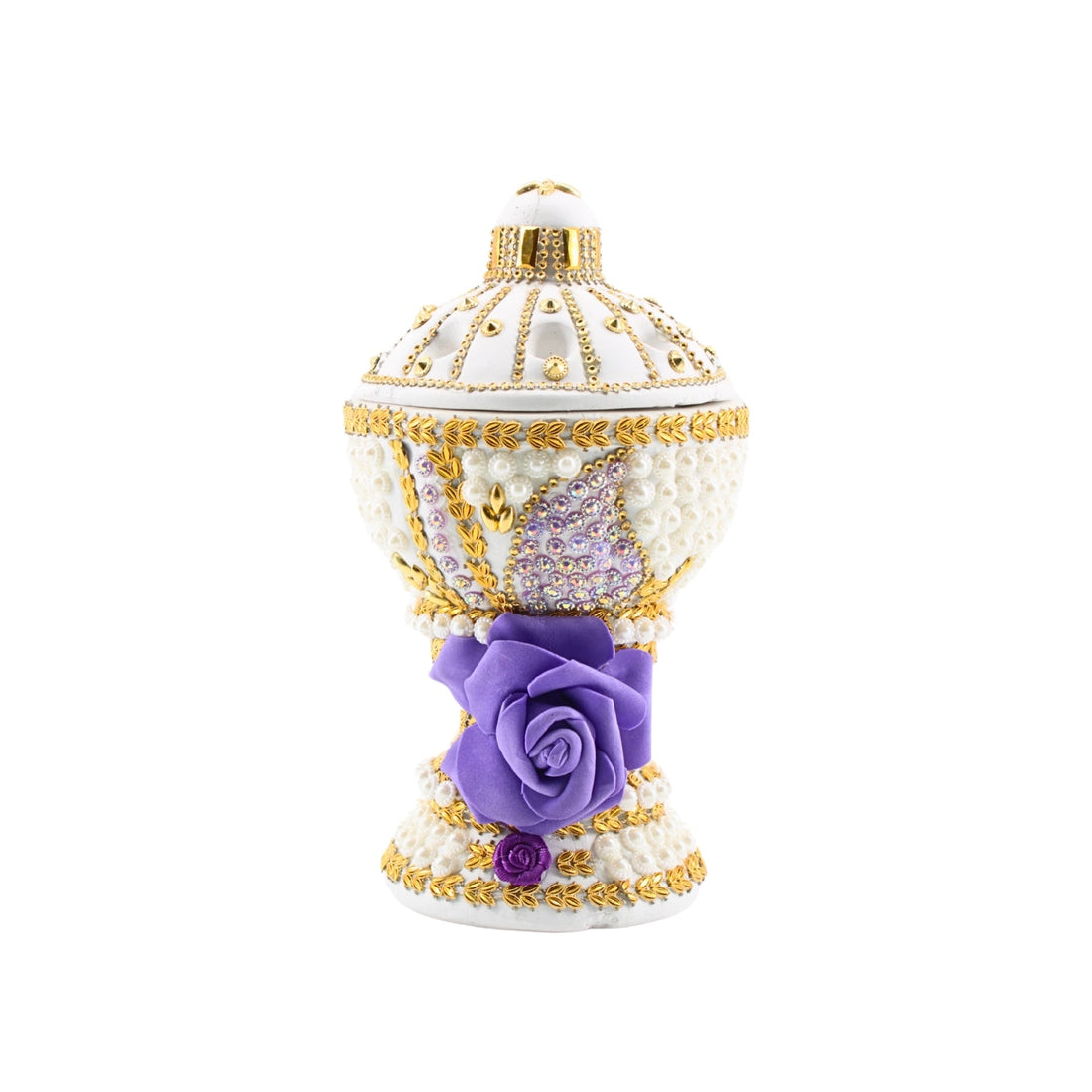 Large White-Gold Traditional Clay Incense Burner | www.eladhamdist.com