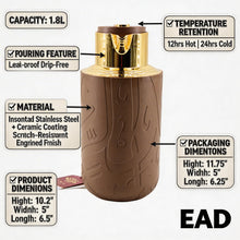 Luxury Arabic Calligraphy Insulated Serving Flask - Brown & Gold