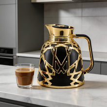 Premium Geometric Insulated Serving Flask - Black & Gold