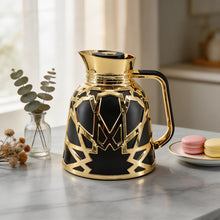 Premium Geometric Insulated Serving Flask - Black & Gold