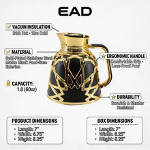 Premium Geometric Insulated Serving Flask - Black & Gold