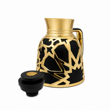 Premium Geometric Insulated Serving Flask - Black & Gold