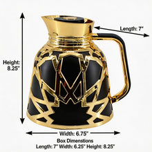 Premium Geometric Insulated Serving Flask - Black & Gold