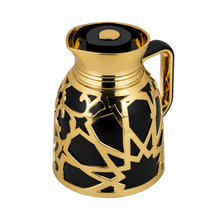 Premium Geometric Insulated Serving Flask - Black & Gold