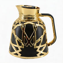 Premium Geometric Insulated Serving Flask - Black & Gold