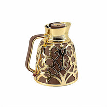 Premium Geometric Insulated Serving Flask - Brown & Gold