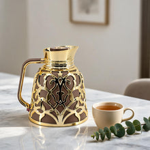 Premium Geometric Insulated Serving Flask - Brown & Gold