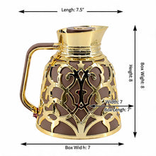 Premium Geometric Insulated Serving Flask - Brown & Gold