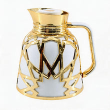 Premium Geometric Insulated Serving Flask - White & Gold