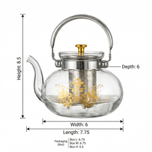 Majestic Deco Glass Teapot with Metal Handle 1400ml