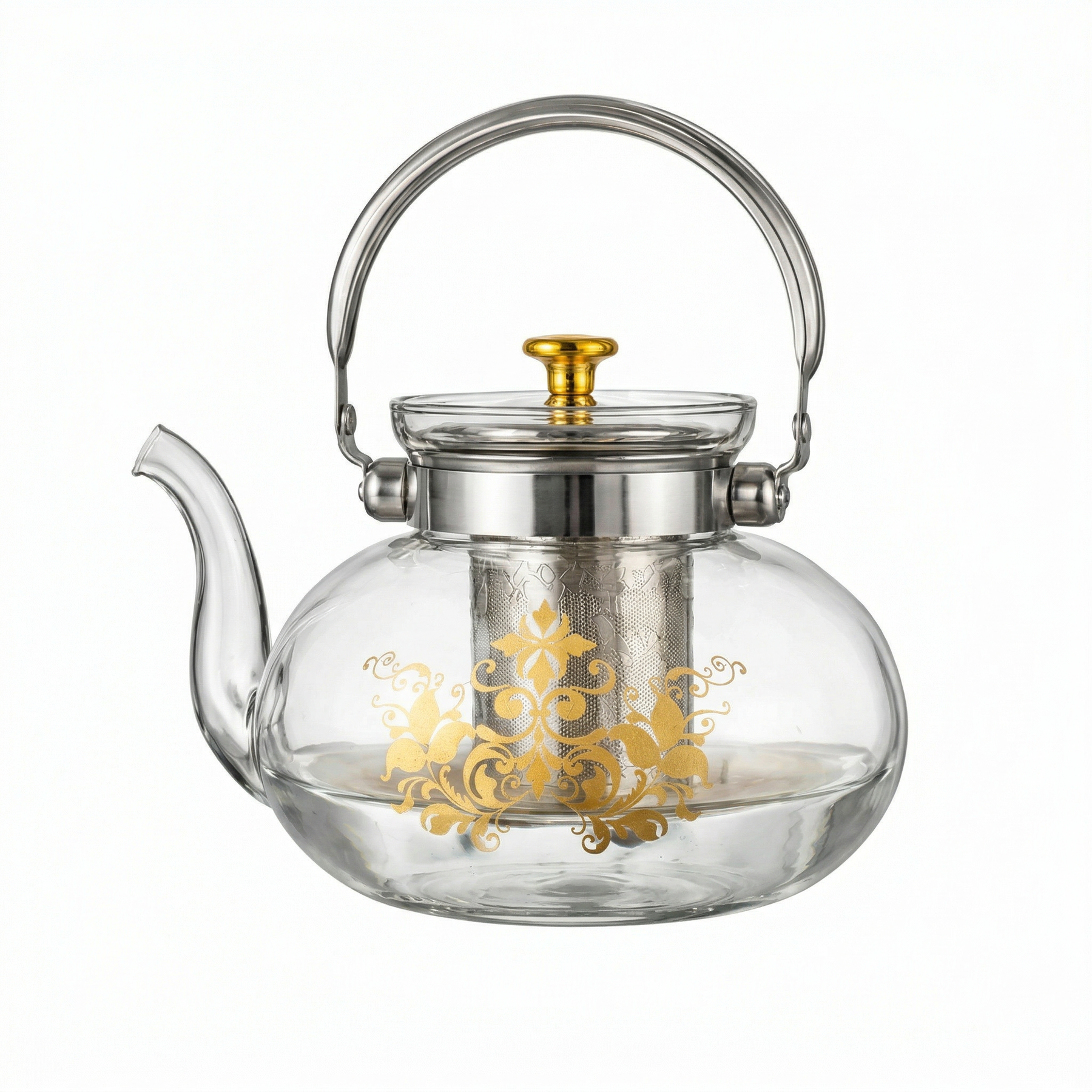 Majestic Deco Glass Teapot with Metal Handle 1400ml