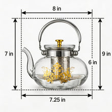 Majestic Deco Glass Teapot with Metal Handle 1800ml