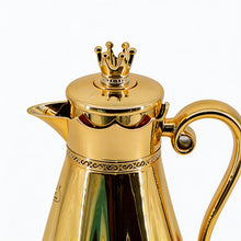 Royal Crown Arabic Coffee Vacuum Flask - Metallic Gold & Gold Finish (1L)