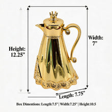 Royal Crown Arabic Coffee Vacuum Flask - Metallic Gold & Gold Finish (1L)