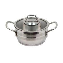 OZ Life Stainless Steel Dual-Handle Cooking Pot with Glass Lid - 6.25" X 4"