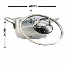 OZ Life Stainless Steel Dual-Handle Cooking Pot with Glass Lid - 7" X 4"