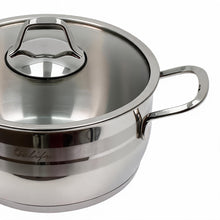 OZ Life Stainless Steel Dual-Handle Cooking Pot with Glass Lid - 8" X 4.25"