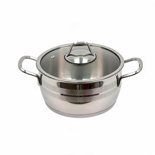 OZ Life Stainless Steel Dual-Handle Cooking Pot with Glass Lid - 8" X 4.25"
