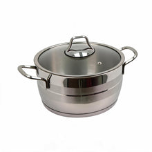 OZ Life Stainless Steel Dual-Handle Cooking Pot with Glass Lid - 8.5" X 4.75"